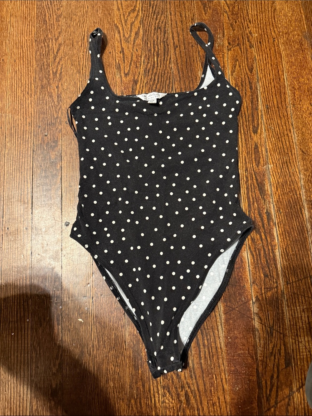 Black Polka Dot Womens One-Piece Bodysuit